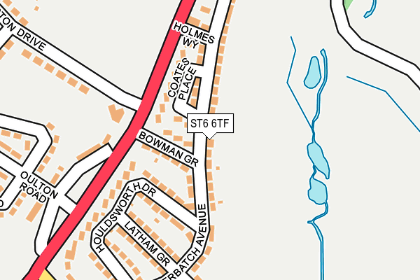 ST6 6TF map - OS OpenMap – Local (Ordnance Survey)