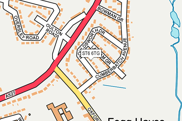 ST6 6TG map - OS OpenMap – Local (Ordnance Survey)