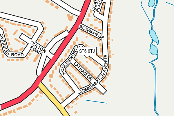 ST6 6TJ map - OS OpenMap – Local (Ordnance Survey)