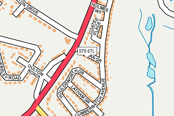 ST6 6TL map - OS OpenMap – Local (Ordnance Survey)