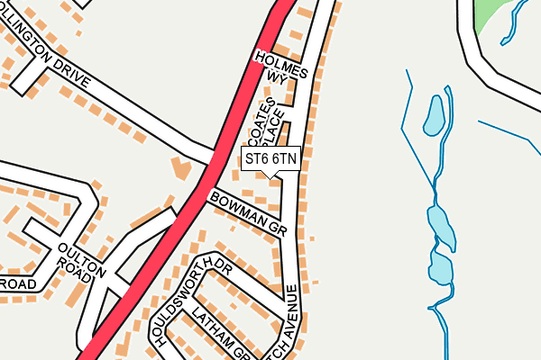 ST6 6TN map - OS OpenMap – Local (Ordnance Survey)
