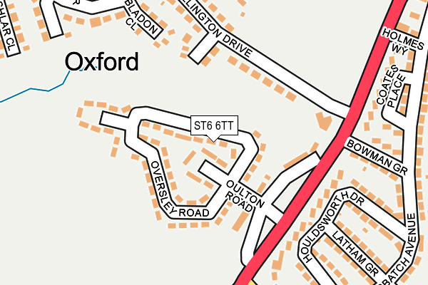 ST6 6TT map - OS OpenMap – Local (Ordnance Survey)