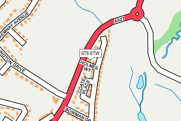 ST6 6TW map - OS OpenMap – Local (Ordnance Survey)