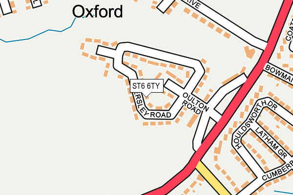 ST6 6TY map - OS OpenMap – Local (Ordnance Survey)