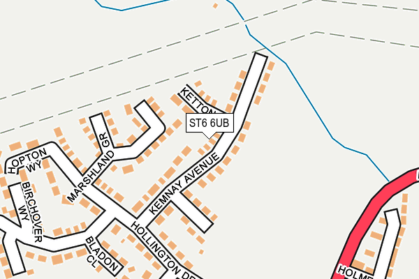 ST6 6UB map - OS OpenMap – Local (Ordnance Survey)