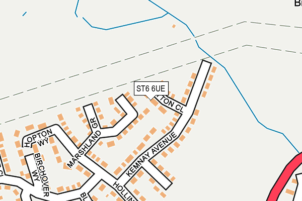 ST6 6UE map - OS OpenMap – Local (Ordnance Survey)