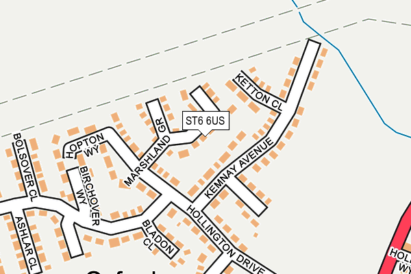 ST6 6US map - OS OpenMap – Local (Ordnance Survey)