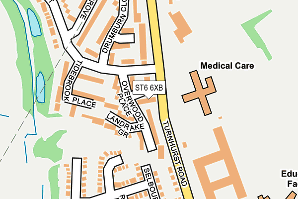 ST6 6XB map - OS OpenMap – Local (Ordnance Survey)