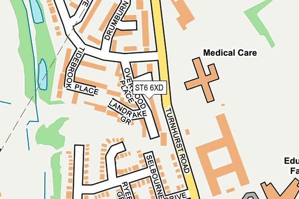 ST6 6XD map - OS OpenMap – Local (Ordnance Survey)