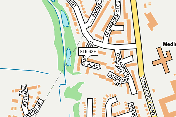ST6 6XF map - OS OpenMap – Local (Ordnance Survey)