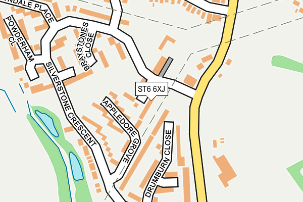 ST6 6XJ map - OS OpenMap – Local (Ordnance Survey)