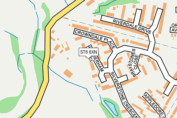 ST6 6XN map - OS OpenMap – Local (Ordnance Survey)