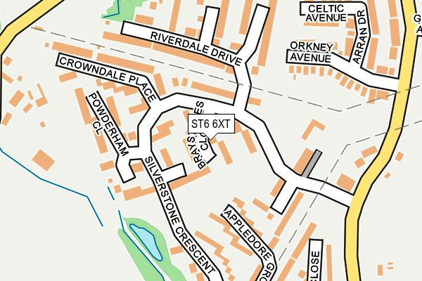 ST6 6XT map - OS OpenMap – Local (Ordnance Survey)