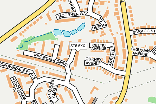 ST6 6XX map - OS OpenMap – Local (Ordnance Survey)