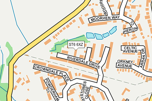 ST6 6XZ map - OS OpenMap – Local (Ordnance Survey)