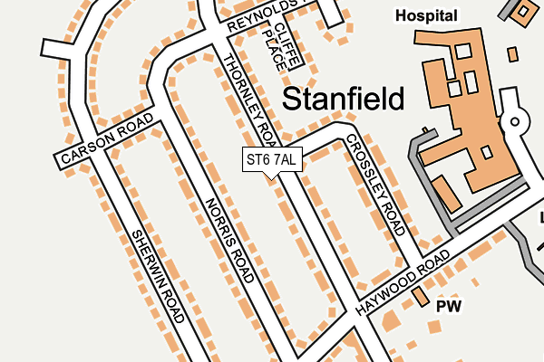 ST6 7AL map - OS OpenMap – Local (Ordnance Survey)