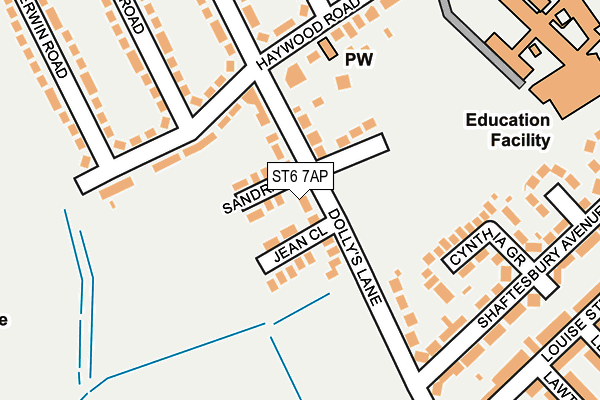 ST6 7AP map - OS OpenMap – Local (Ordnance Survey)