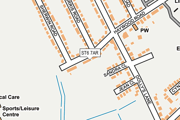 ST6 7AR map - OS OpenMap – Local (Ordnance Survey)