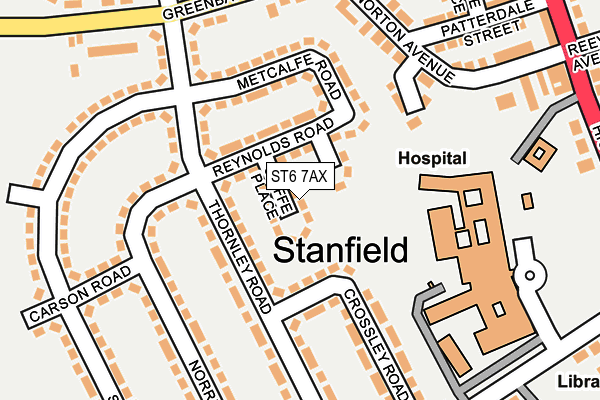 ST6 7AX map - OS OpenMap – Local (Ordnance Survey)