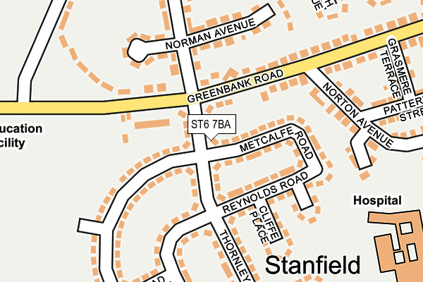 ST6 7BA map - OS OpenMap – Local (Ordnance Survey)