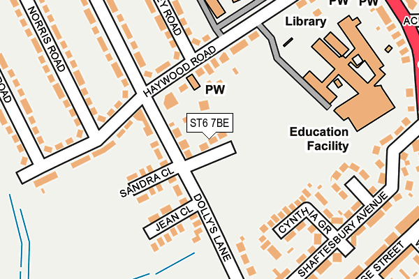 ST6 7BE map - OS OpenMap – Local (Ordnance Survey)