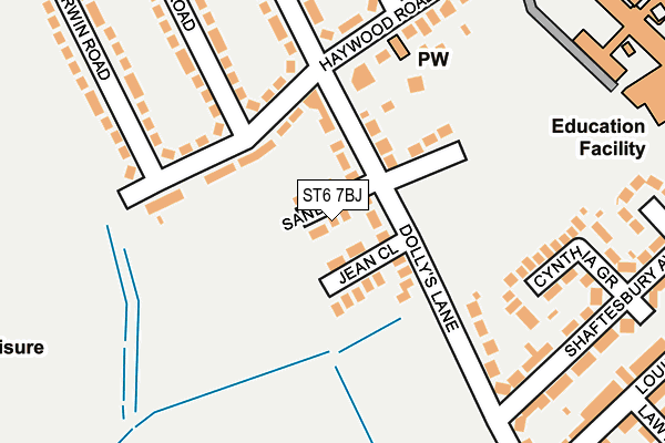 ST6 7BJ map - OS OpenMap – Local (Ordnance Survey)