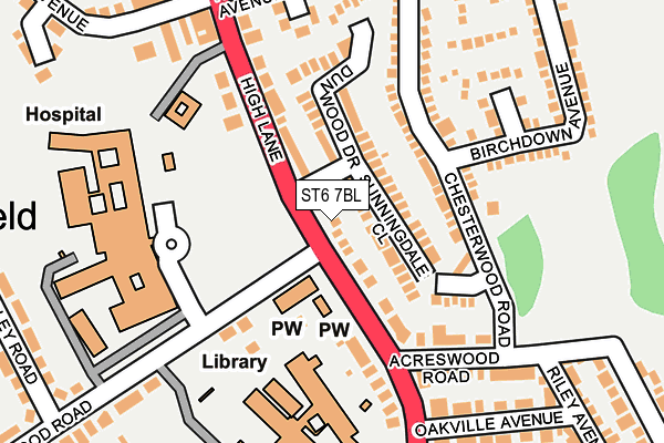 ST6 7BL map - OS OpenMap – Local (Ordnance Survey)