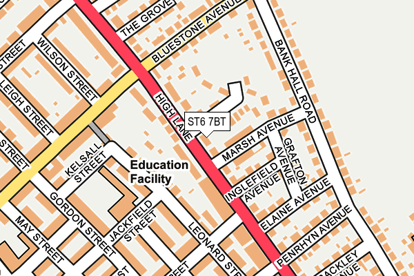 ST6 7BT map - OS OpenMap – Local (Ordnance Survey)