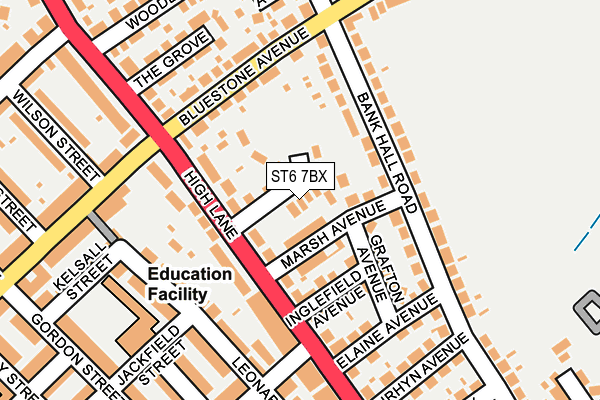 ST6 7BX map - OS OpenMap – Local (Ordnance Survey)
