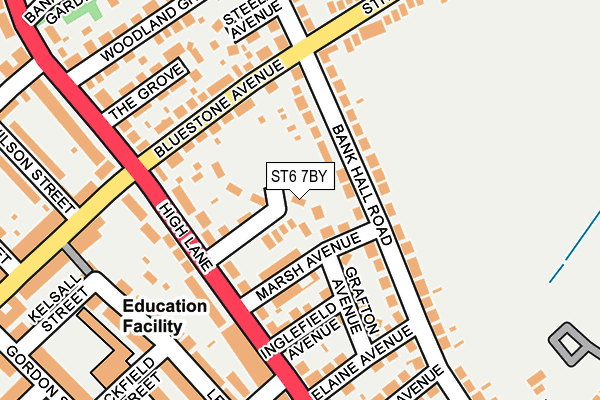 ST6 7BY map - OS OpenMap – Local (Ordnance Survey)