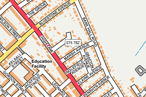 ST6 7BZ map - OS OpenMap – Local (Ordnance Survey)