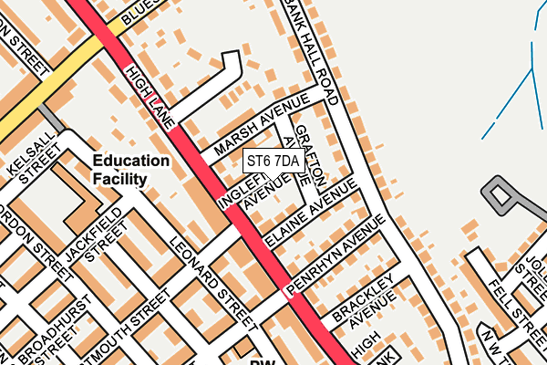 ST6 7DA map - OS OpenMap – Local (Ordnance Survey)