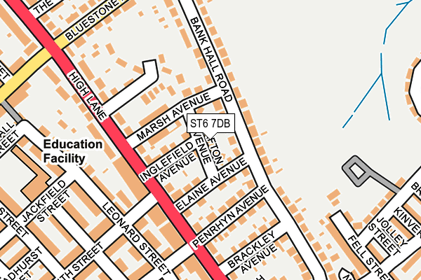 ST6 7DB map - OS OpenMap – Local (Ordnance Survey)