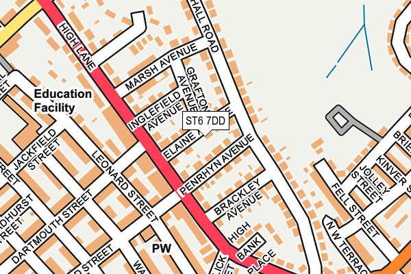 ST6 7DD map - OS OpenMap – Local (Ordnance Survey)