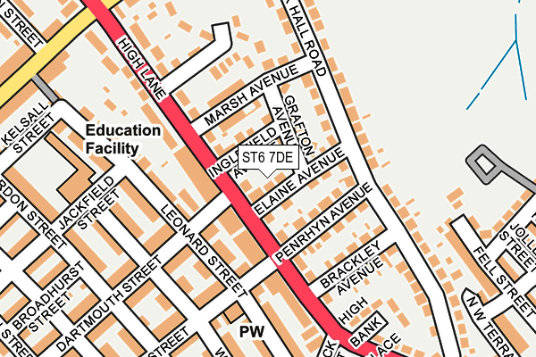 ST6 7DE map - OS OpenMap – Local (Ordnance Survey)
