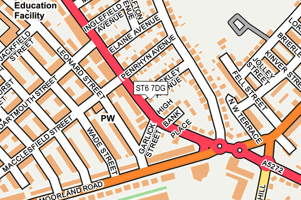 ST6 7DG map - OS OpenMap – Local (Ordnance Survey)