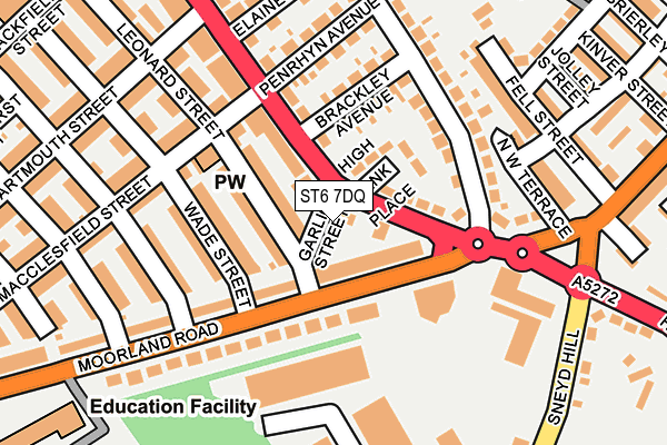 ST6 7DQ map - OS OpenMap – Local (Ordnance Survey)