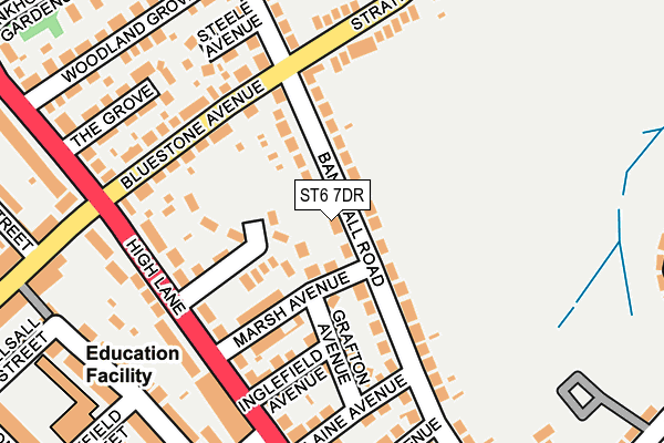 ST6 7DR map - OS OpenMap – Local (Ordnance Survey)