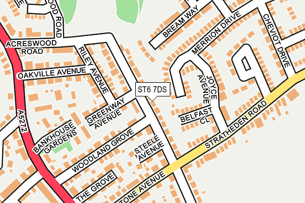 ST6 7DS map - OS OpenMap – Local (Ordnance Survey)