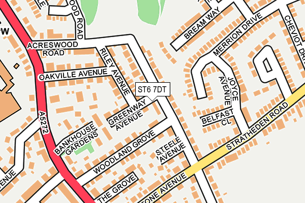 ST6 7DT map - OS OpenMap – Local (Ordnance Survey)