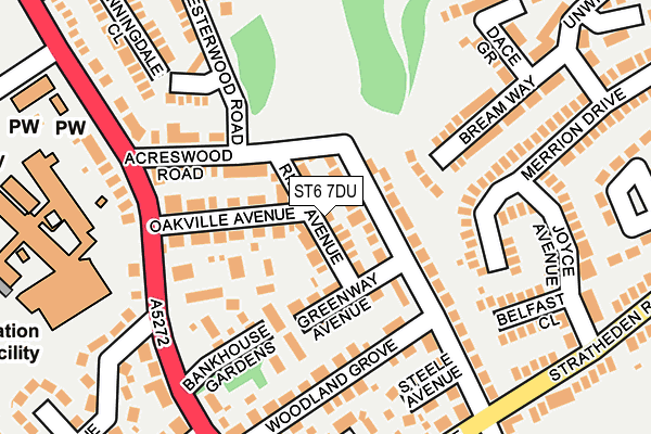 ST6 7DU map - OS OpenMap – Local (Ordnance Survey)