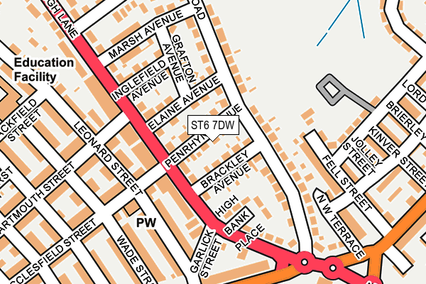 ST6 7DW map - OS OpenMap – Local (Ordnance Survey)