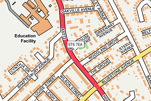 ST6 7EA map - OS OpenMap – Local (Ordnance Survey)