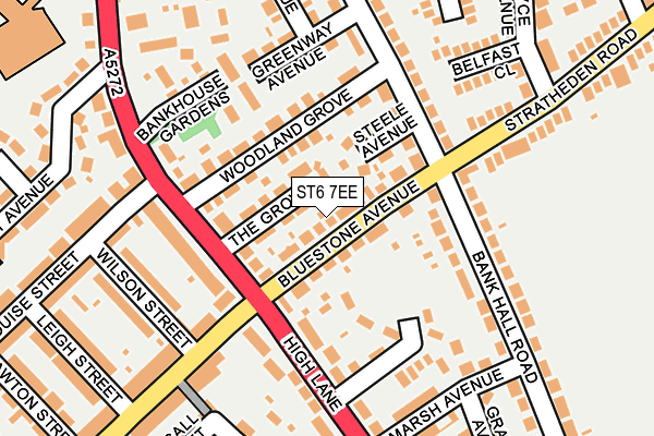 ST6 7EE map - OS OpenMap – Local (Ordnance Survey)