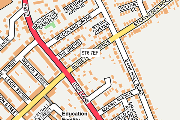 ST6 7EF map - OS OpenMap – Local (Ordnance Survey)