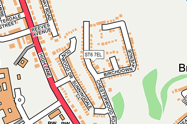 ST6 7EL map - OS OpenMap – Local (Ordnance Survey)