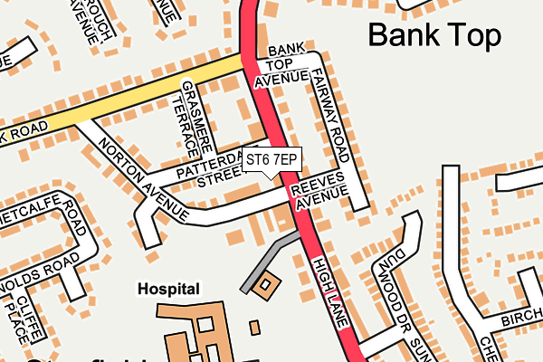 ST6 7EP map - OS OpenMap – Local (Ordnance Survey)