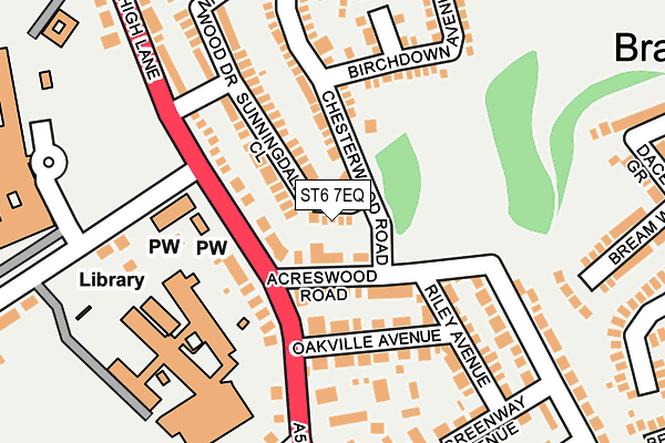 ST6 7EQ map - OS OpenMap – Local (Ordnance Survey)