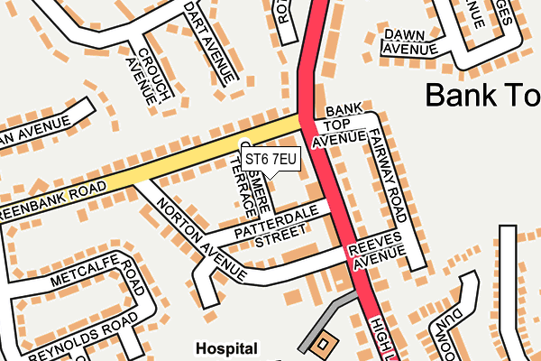 ST6 7EU map - OS OpenMap – Local (Ordnance Survey)