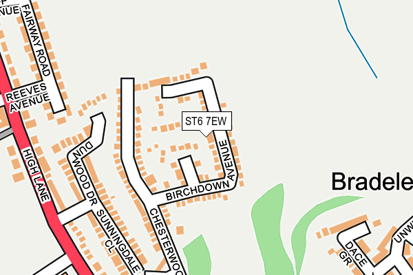 ST6 7EW map - OS OpenMap – Local (Ordnance Survey)